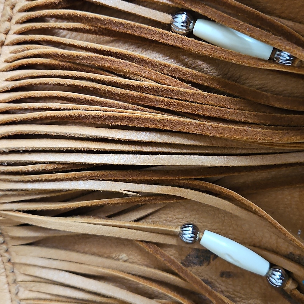 Patricia Wolf Tan Leather Fringe Jacket - Picture 12 of 12